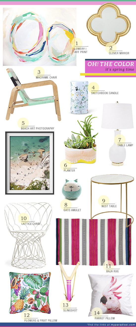 Shopping happy spring colors for the home | My Paradissi