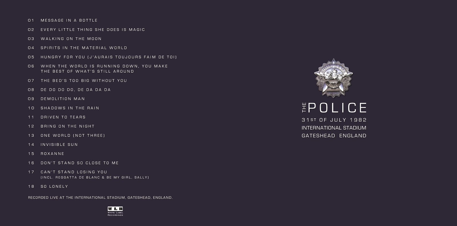 The Police Every Little Thing She Does Is Magic Live Gateshead 1982 T U B E The Police 1982 07 31 Gateshead Uk Sbd Flac