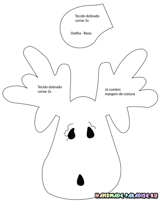 Текстильный олень. Выкройка (9)