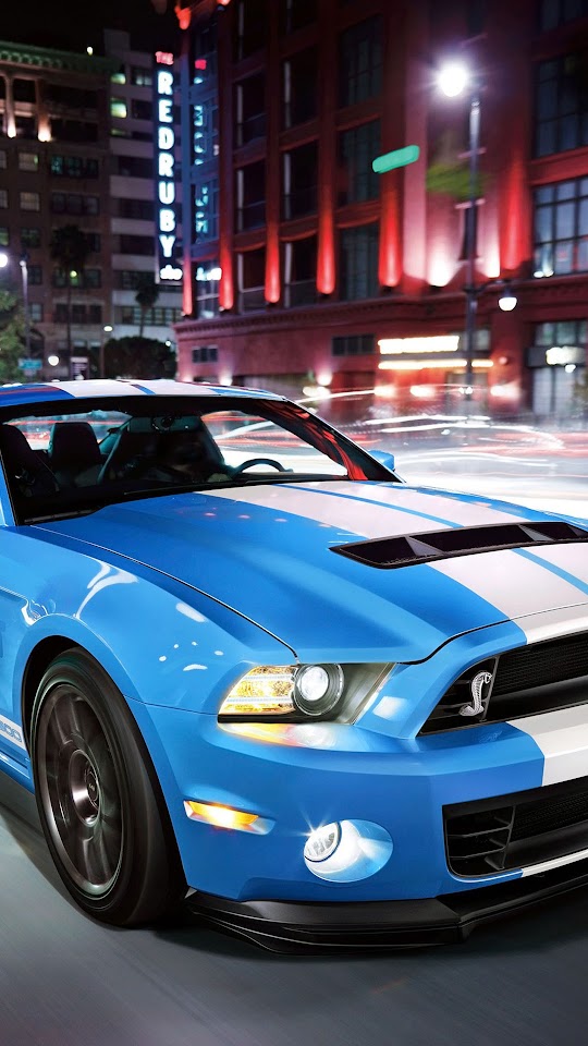 Light Blue Ford Shelby Sport Car Android Wallpaper