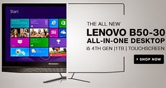 Lenovo B50-30 All-in-One (4th Gen Ci5/ 8GB/ 1TB/ Win8.1/ Touch/ 2GB Graph) for Rs.65999 Only with 3 Yrs Warranty @ Flipkart