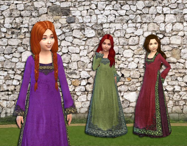 одежда - Sims 4: Одежда в стиле фэнтези, средневековья и тому подобное - Страница 2 MedievalDressA