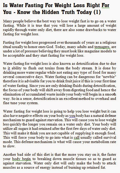 Do Water Fast Lose Weight