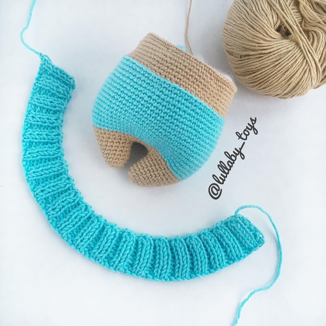 Crochet bear in sweater tutorial: collar Crochet bear in sweater tutorial