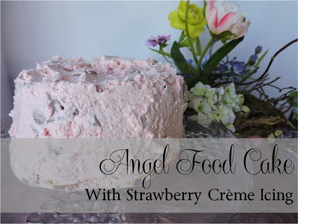Penny's Passion Angel Food Cake with Strawberry Creme Icing