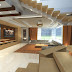 modern living room design with wooden Stairs