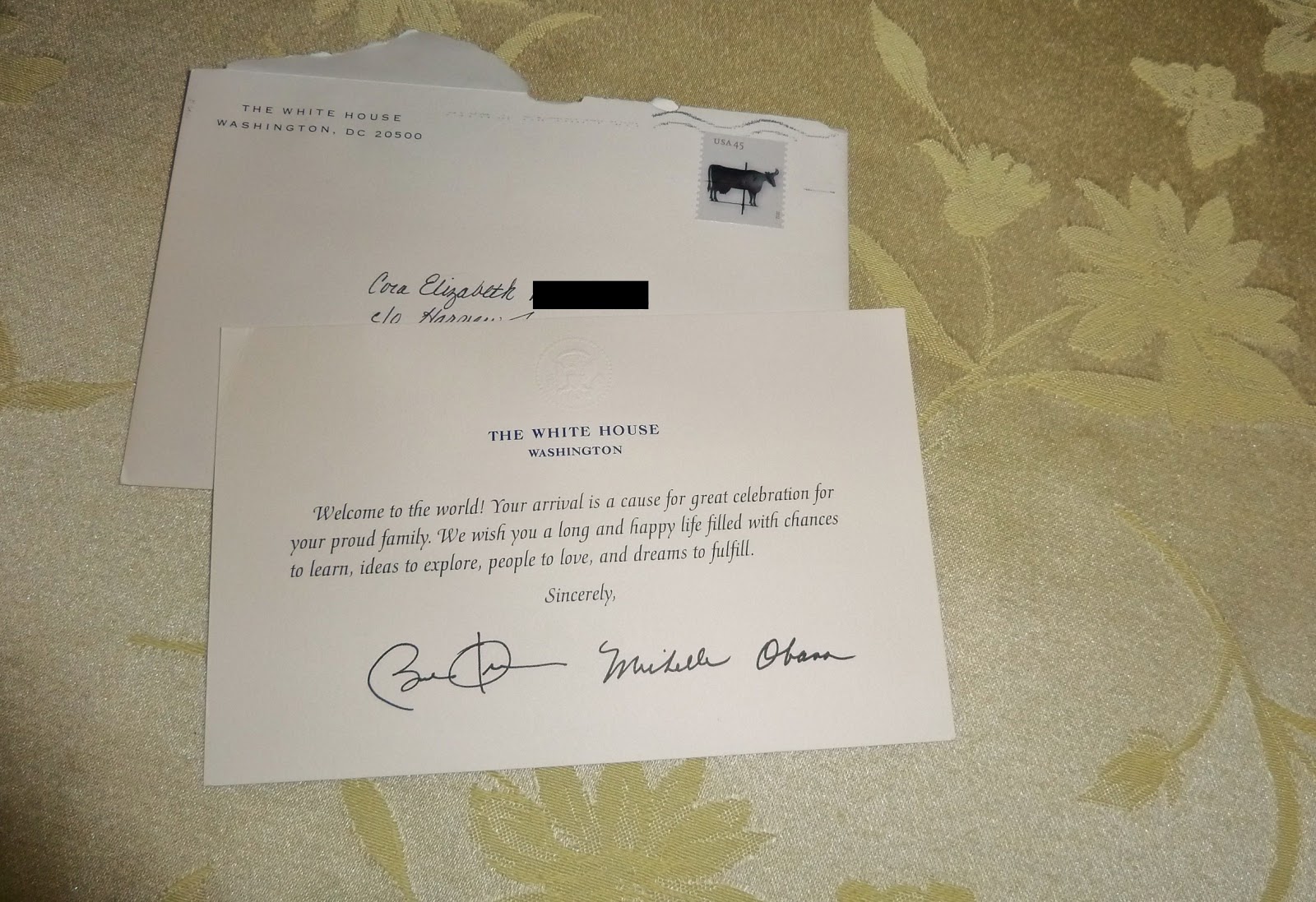 birth announcement white house