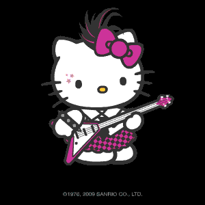Gambar Hello Kitty Bergerak Animasi Lucu Main Gitar 
