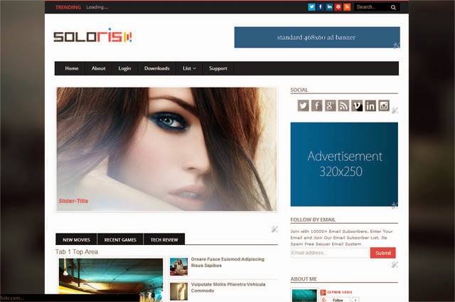 Magazine blogger template