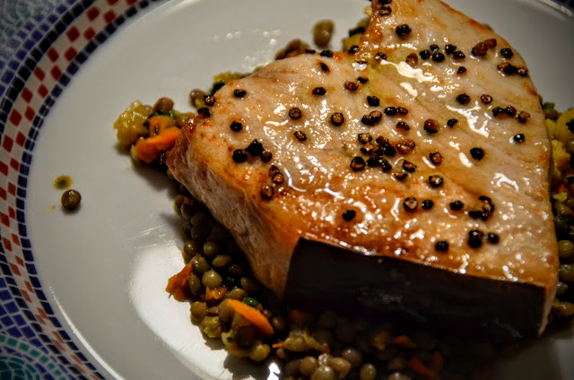 Swordfish with Cracked Pepper | Cheesy Pennies