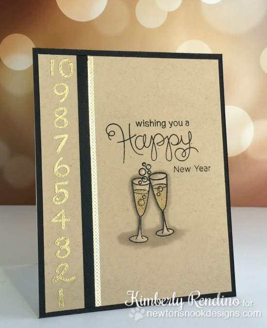 Happy New Year countdown card by Kimberly Rendino | Years of cheers and Simply Seasonal stamp sets by Newton's Nook Designs #newtonsnook