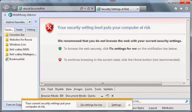 YOUR CURRENT SECURITY SETTING your current security setting: