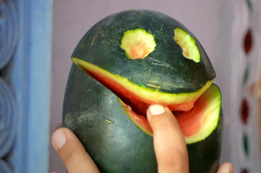 funny smile of water melon watermelon