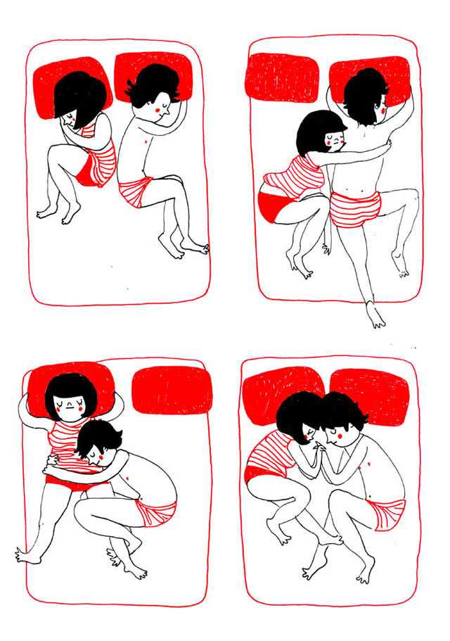 Heartwarming Illustrations Show That True Love Is In The Little Everyday Things - It is hugging each other accidentally while sleeping Heartwarming Illustrations Show That True Love Is In The Little Everyday Things - It is hugging each other accidentally while sleeping