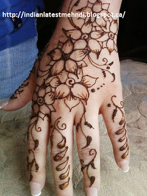 beautiful flower mehndi designs 2013 for hands