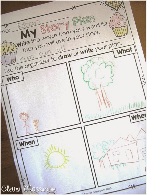 Story plan from Valentine's Day Printable for any Word List Story plan from Valentine's Day Printable for any Word List
