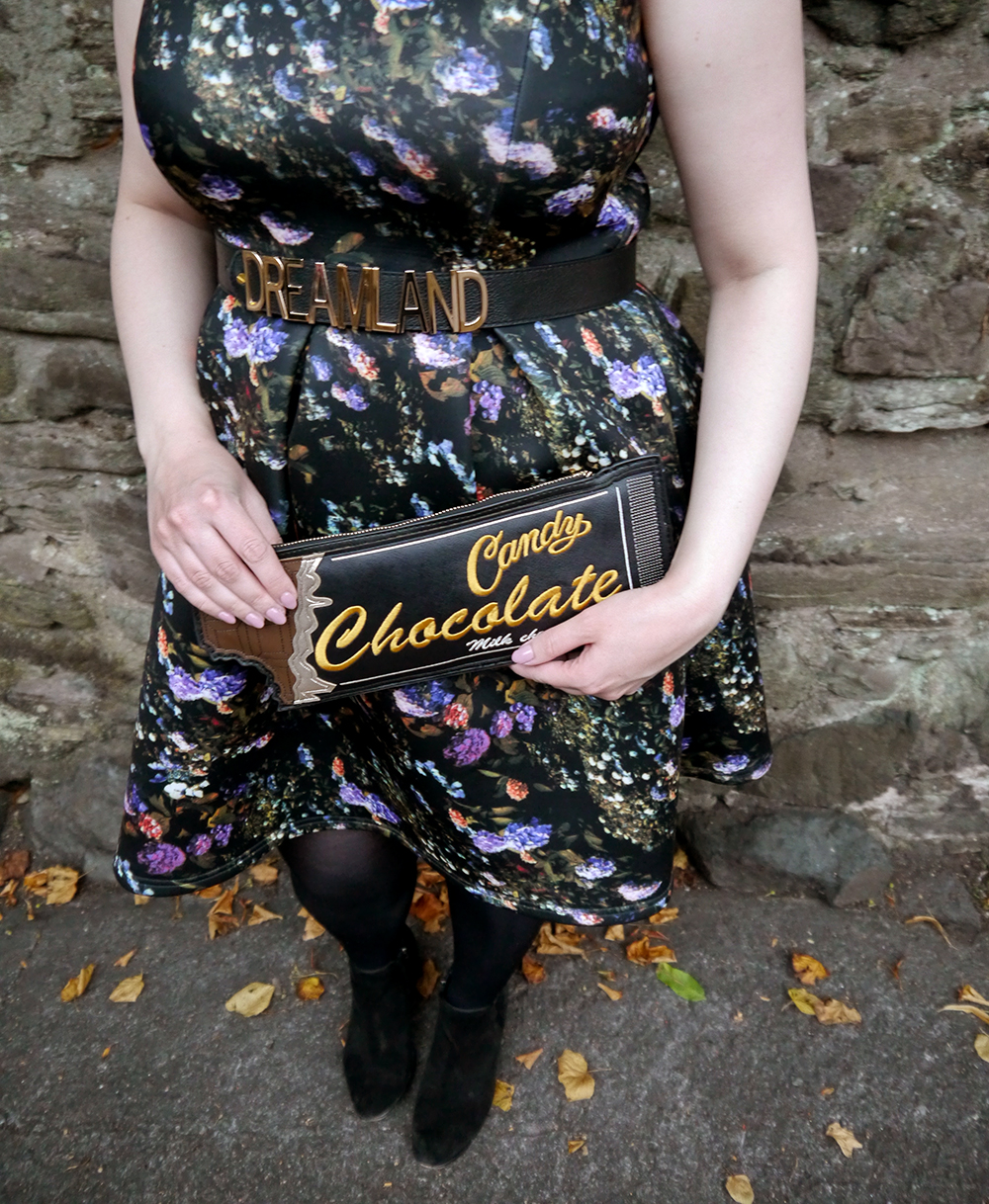 Dreamland belt, Moschino, candyfloss hair, evening style for autumn, style blogger, scottish blogger, Dundee Wearable Art 2015, novelty New Look bag, #scotstreetstyle