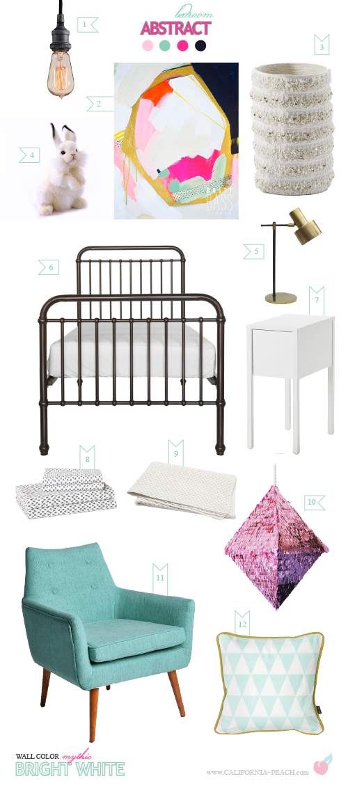 California Peach Abstract Bedroom