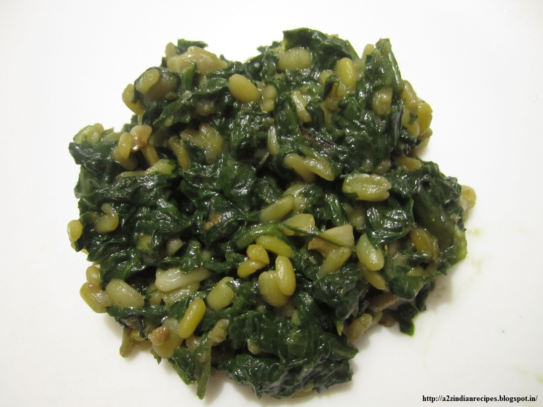 All Marathi Recipes Spinach Bhaji / Palak Sukhi Bhaji