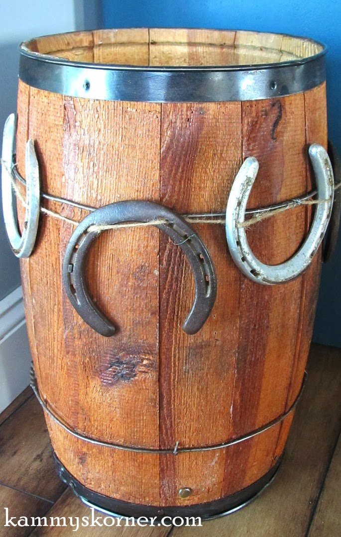 Kammy's Korner Seat To Rustic Barrel Trash Can