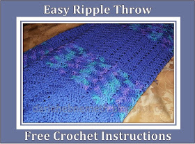 Free Crochet Ripple Pattern for Pretty Blue Blanket
