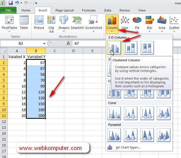 Tutorial Microsoft Office Membuat Grafik Histogram Di Excel 2010