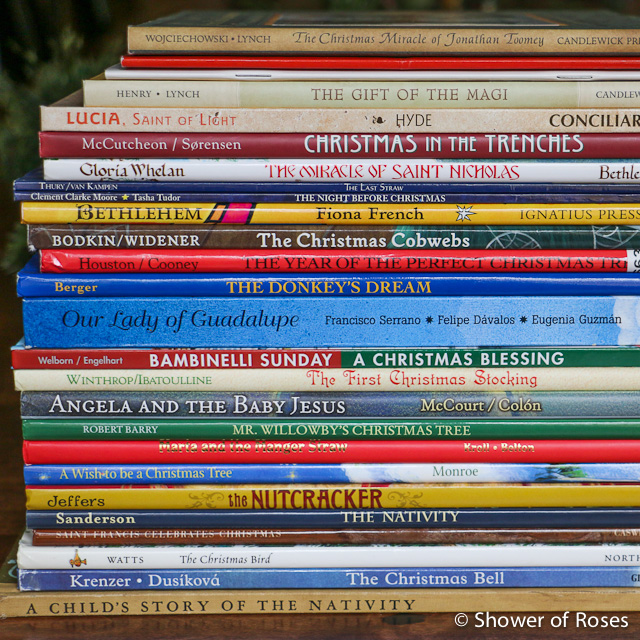 Shower of Roses Our 2015 Advent Book Basket and Printable Labels {and