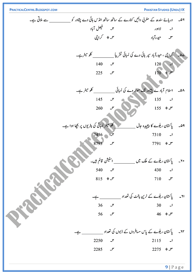 industrial-development-in-pakistan-mcqs-pakistan-studies-urdu-9th