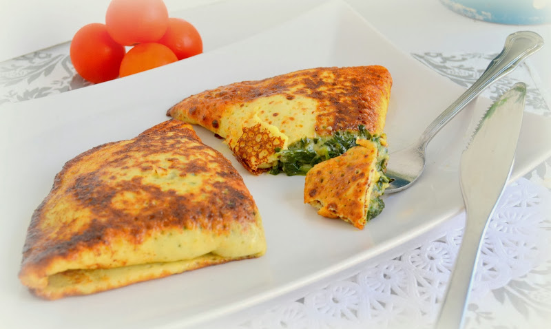 Crepes Rellenos De Espinacas Con Jamón
