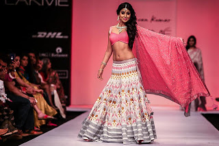 Shriya Saran walks the ramp for Shravan Kumar at LFW Winter-Festive