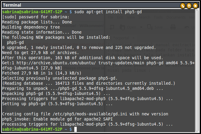 instal php gd via terminal