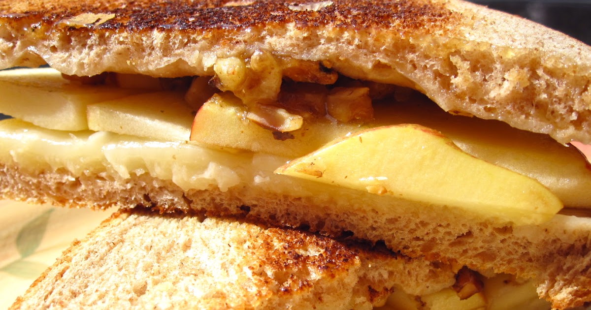 Kvell in the Kitchen Walnut, Apple and Honey Grilled Cheese