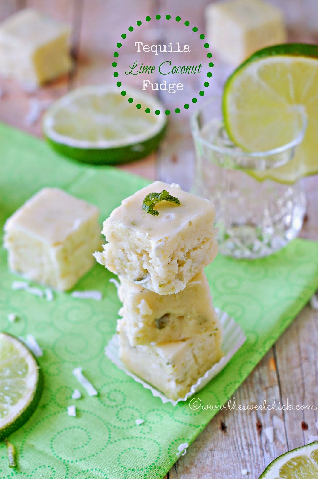 Tequila Lime Coconut Fudge - The Sweet Chick