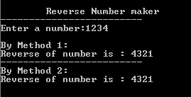 Write a program to find reverse of a number