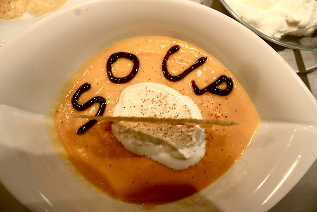 Butternut squash 'cappuccino' with nutmeg foam