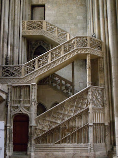 Staircase in Rouen cathedral, France