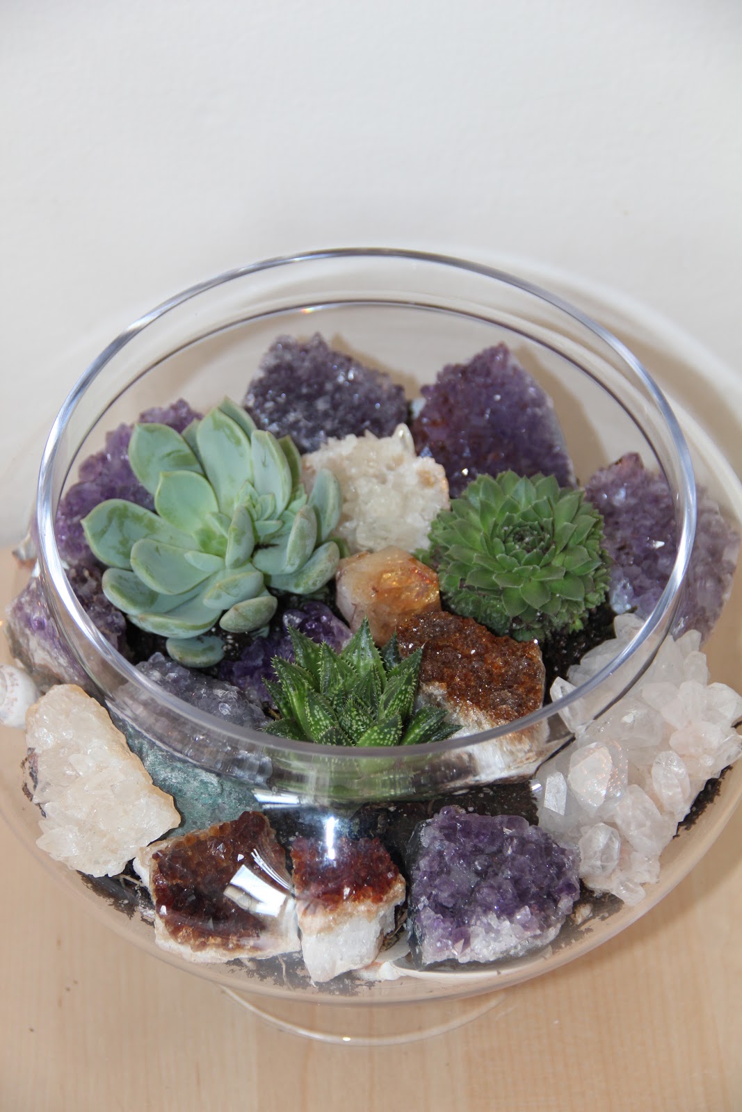 Satin And Salt DIY Crystal and Succulent Terrarium