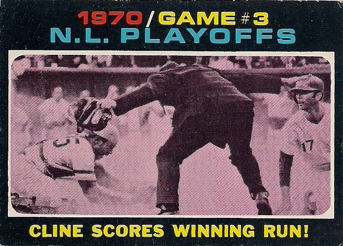 Topps 1971 no. 201 1970 n.l. playoffs, game 3