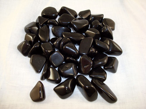 Black pebbles Tumbled.