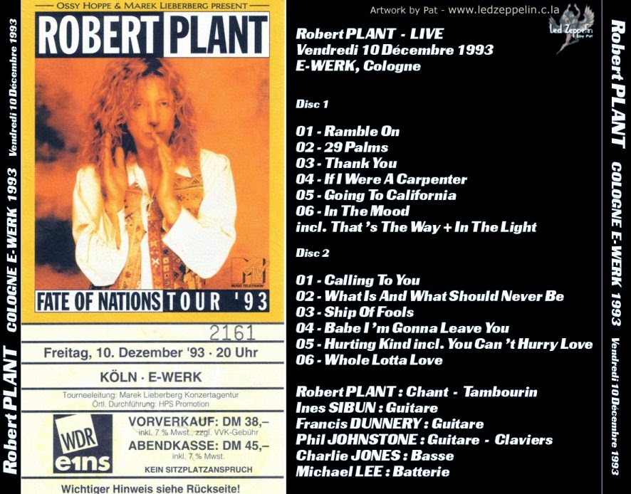 T.U.B.E.: Robert Plant - 1993-12-10 - Cologne, DE (FM/FLAC)
