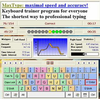 MaxType LITE Typing Tutor for learning typewiting