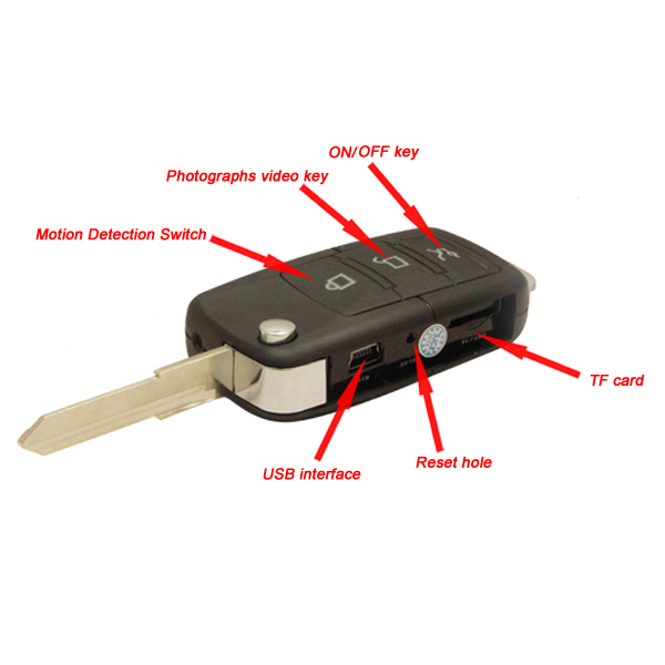 High Definition And Multi Function Car Key Spy Camera DVR US16