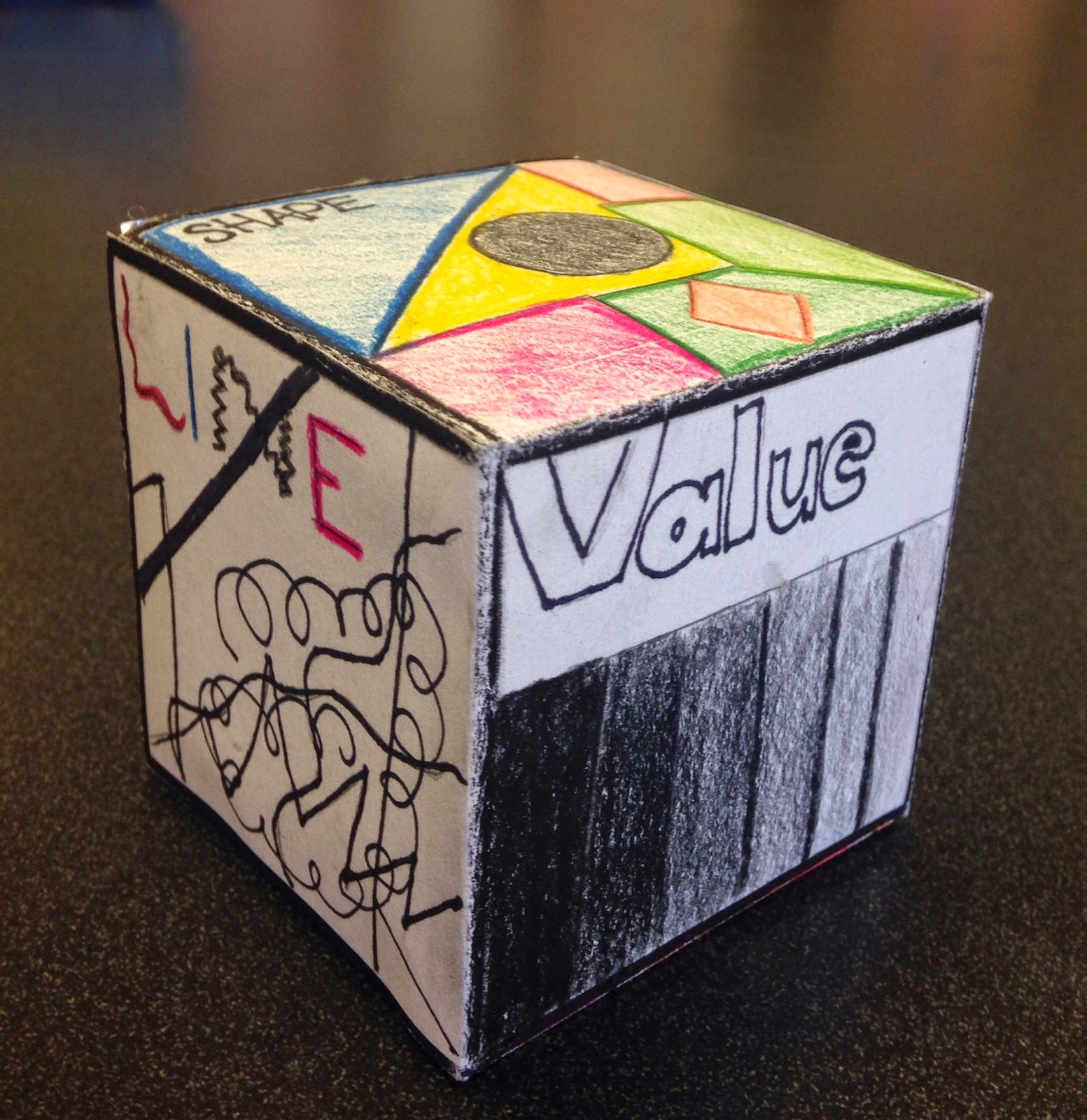 Sylvandale Middle School Art Class Elements Cube