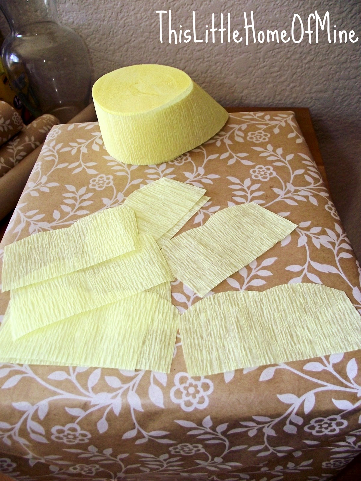 This Little Home of Mine Gift Wrapping with Crepe Paper