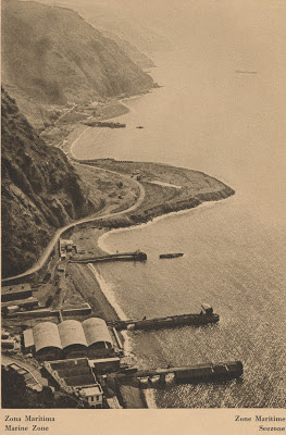 Vista aérea del conjunto cuando las instalaciones estaban en funcionamiento, en la primera mitad del siglo XX.