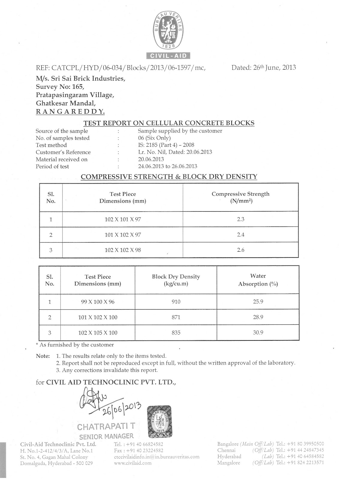 Sri Sai Cellular Lightweight Concrete Bricks
