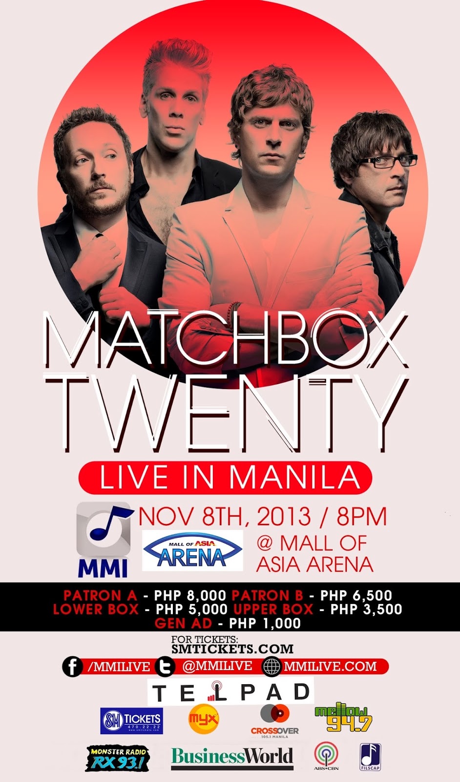 MATCHBOX TWENTY Lights Up Manila Stage on November 8 (CANCELLED