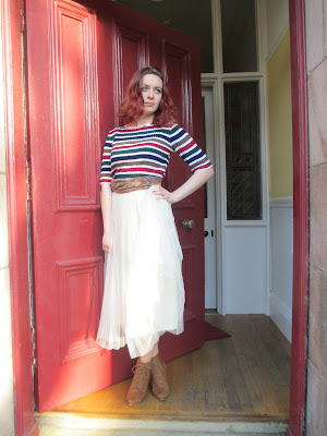 Dressing Up In Paris - vintage jumper and gauze skirt - St. Andrews