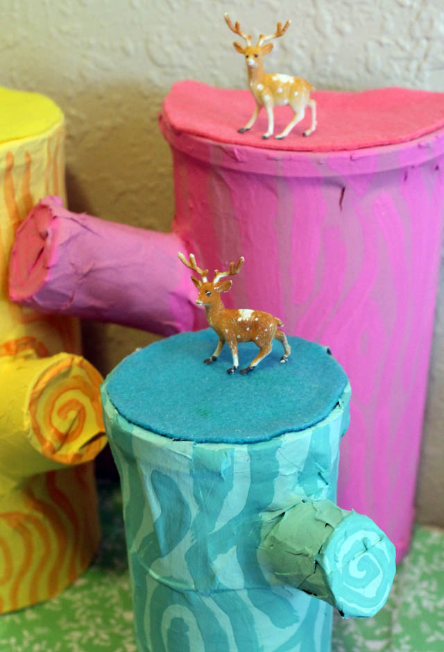 punk projects Recycled Cardboard Tree Stumps DIY