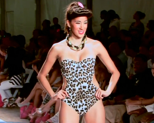 Lepárd mintás monokini - pánt nélkül Lepárd mintás monokini - pánt nélkül